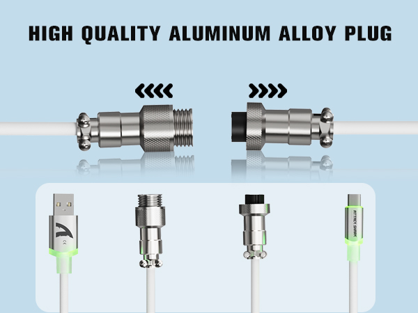 ATTACK SHARK C01 ULTRA Coiled Cable with Aviation Connector for 8K Polling Rate Gaming Keyboard