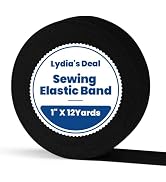 Lydia's Deal Elastic Bands for Sewing Wide 1 Inch x 12 Yards,High Elasticity Knit Elastic Spool E...