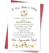 hvdler Heartfelt Pastor's Wife Thank You Card, Poem Appreciation Card for Pastor's Wife, Pastors'...