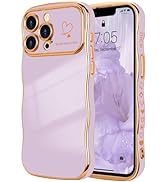 LCHULLE for iPhone 13 Pro Max Case for Women Girls, Cute Wave Frame Curly Shape with Love Heart R...