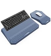 3-in-1 Ergonomic Keyboard Stand with Wrist Rest & Mouse Pad Set, Comfy Keyboard Riser Holder Soft...