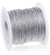 1mm Metallic Silver Cord String Non Stretch Thread for Jewelry Craft Making, Hang Tags, 100 Meter...