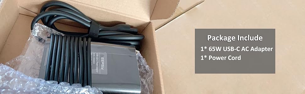 65w dell type-c charger package include
