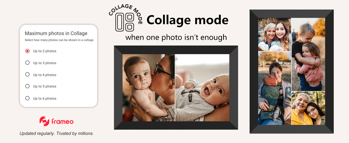 FRAMEO 10.1 Inch Smart WiFi Digital Photo Frame Digital Picture Frame Digital Calendar