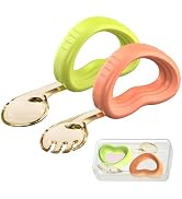 Toddler Utensils, Ergonomic Baby Self Feeding Training Spoon and Fork Set with Travel Case, Baby ...