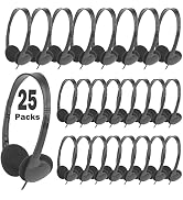 XOSDA 25 Pack Bulk Headphones Earphone Earbud for Classroom Kids, Wholesale Wired Adjustable On E...