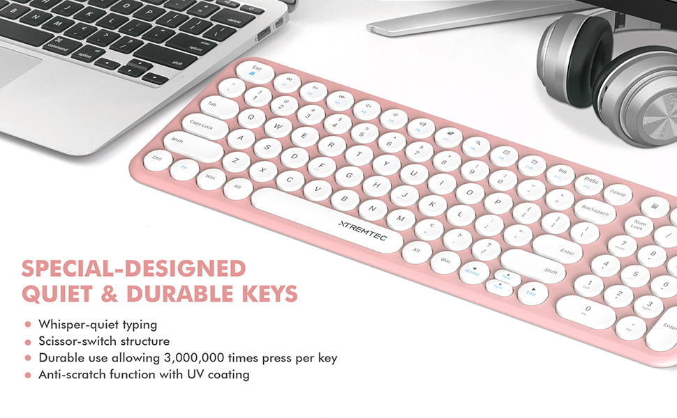 pink wireless keyboard and mouse