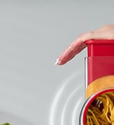 GDL Rotary Cheese Grater Hand Crank - Upgraded Cheese Shredder with 4 Interchangeable Blades, Rot...