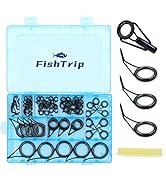 FishTrip Rod Repair Kit 40&85pcs Fishing Rod Tip Guide Repair kit Single Leg Ceramic Ring Fishing...