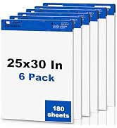180 Sheets Sticky Easel Paper Pad 25 x 30 Inches, White Self-stick Easel Paper Great for Virtual ...
