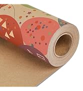 NESCCI Birthday Wrapping Paper,Gift Wrapping Paper Roll,Kraft Wrapping Paper-17 inch X 32.8 Feet ...