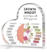 Growth Mindset Decor, Therapy Office Mental Health Classroom Art Educational Acrylic Heart Inspir...