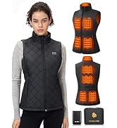 Women's Quilted Heated Vest with Battery Pack 16000mAh 7.4V, Warming Heated Vest for Women, Elect...