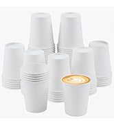 Sveikie 120 Pack 9 Oz Leak-Proof Disposable Paper Cups for Hot/Cold Coffee, Tea, Beverage Cups - ...