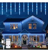 Brightown Icicle Lights Outdoor, 2 Pack Total 40ft 40 Tubes 200 LED Ice Shape String Lights, Conn...