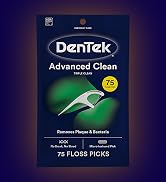 DenTek Triple Clean Advanced Clean Floss Picks, No Break & No Shred Floss, 150 Count