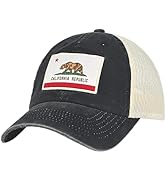 E BY ELIDAN Classic California Republic Flag Woven Label Vintage Trucker Hat, Cali Bear Soft Mesh...