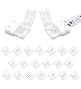 VIPMOON 20 Pack 4 Pin RGB 8mm Solderless Connectors Adapter for SMD 2835 3528 Multicolor Non-Wate...