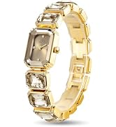 FANMIS Women’s Luxury Crystal Bangle Watch-Gemstone Bracelet Design Wristwatch Diamond Gold Plate...