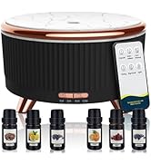 Essential Oil Diffuser for Home with 6 Essential Oils Set,500ml Diffuser with R/C 7 Colors Light ...