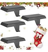 Doitory Christmas Stocking Holder Hanger for Mantle,4 Pack for Xmas Decorations Lightweight and A...