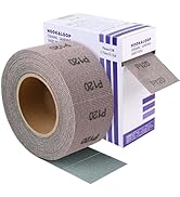 Shineboc Ceramic Mesh 120 Grit Sandpaper Roll, 2-3/4" x 13 Yard, Hook and Loop Longboard Sandpape...