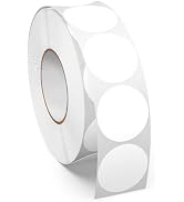 1 Inch White Dot Circle Stickers Roll 1000 PCS Self-Adhesive Vinyl Round Color Coding Labels Writ...