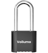 Vollumo Heavy Duty 4-Digit Combination Padlock – Large Outdoor Security Weatherproof Padlock, Sui...