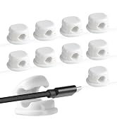 RIFOVN Desk Cord Holder, 9PACK Cord Organizer Clips, Spring-Loaded Cable Management for Nightstan...