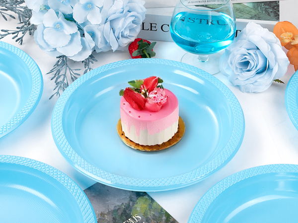 light blue plates