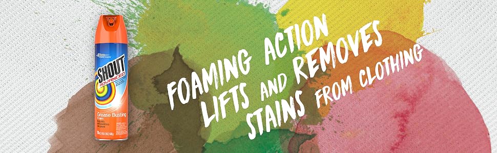 Shout Advanced, Grease Busting Foam, Foaming Action Lifts And Removes Stains From Clothing