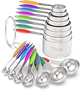 Measuring Cups & Spoons Set of 16, Wildone Premium Stainless Steel Measuring Cups and Measuring S...