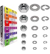 EEEEE SAE Spring Lock Washer Flat Washer Hex Nut Assortment kit 431pcs Stainless Steel 304#6#8#10...