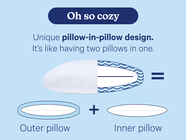 illustration of pillows on blue background showing pillow in pillow design