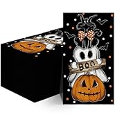 Horaldaily 100 Halloween Disposable Paper Decorative Guest Napkins, Orange Jack-O-Lantern Pumpkin...