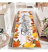 HiiARug Runner Rug for Hallway Entryway 2x6 Non Slip Autumn Pumpkin Fall Hallway Runner Rug Washa...