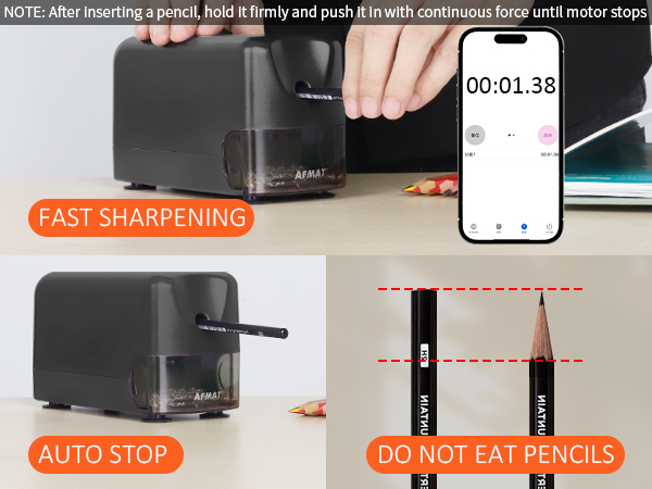 AFMAT PSD3 Electric Pencil Sharpener Auto Stop