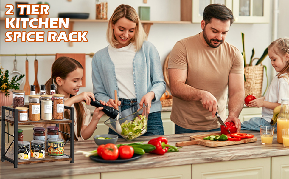 2 Tier Kitchen Counter Shelf Organizer