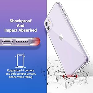 iphone 11 cases clear for girls shockproof shock aborption anti scratch cover drop protection