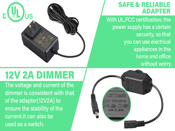 12v power supply adapter for led light