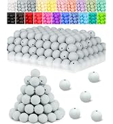 120PCS FIVEIZERO Silicone Beads, 15mm Round Silicone Beads Bulk for Keychain Making, Bracelet Nec...
