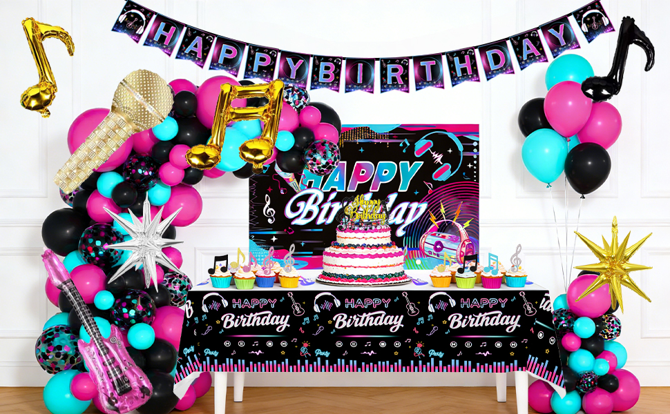 music birthday banner