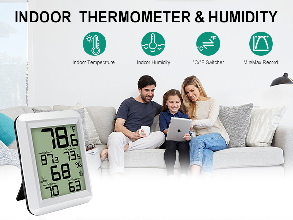 Digital Hygrometer Indoor Thermometer Humidity Meter