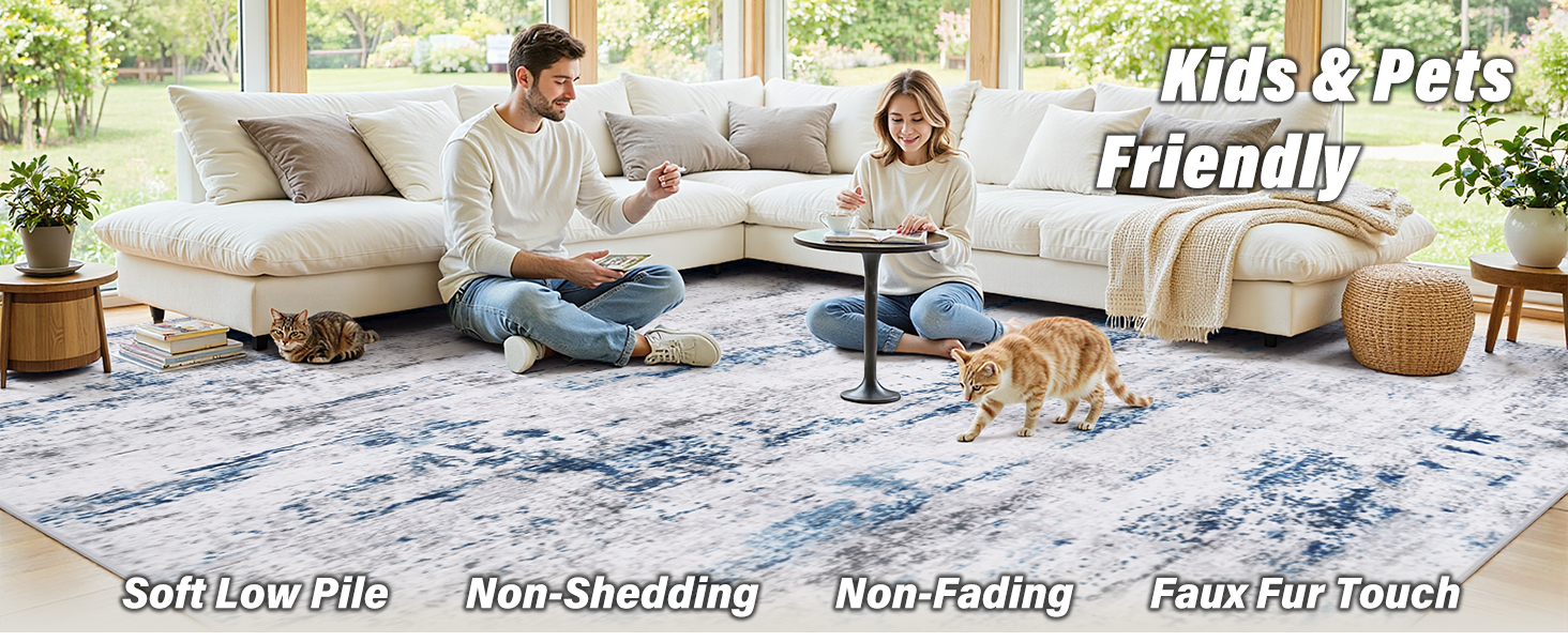 kids & pets friendly soft area rug