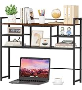 Snughome Desk Shelf, 38.6" Desktop Bookshelf, Desk Hutch Dorm, Countertop Storage Hutch with 5 Sh...