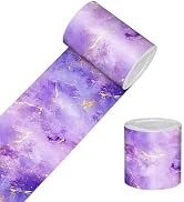 HOMETITUTE Peel and Stick Wallpaper Border 4x196in Purple Galaxy Pattern | Purple Galaxy wall tri...