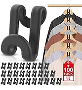 100Pcs Clothes Hanger Connector Hooks, Cascading Hangers Space Saving Plastic Hanger Hooks Space ...