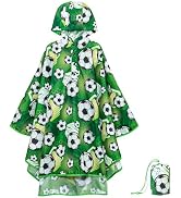 WAWSAM Lightweight Rain Poncho Kids, Ponchos for Kids Waterproof Reusable Hooded, Kids Poncho Rai...