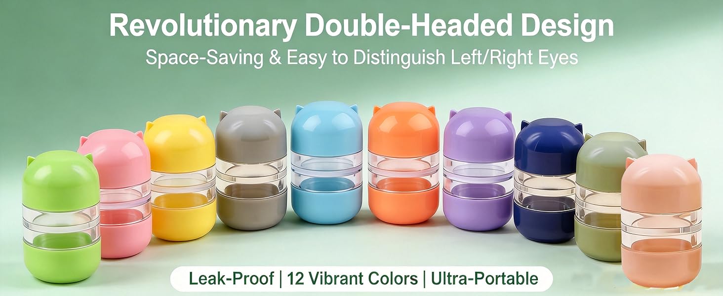 Cylindrical Double-Headed Contact Lens Case