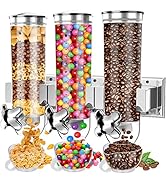 Food Dispenser Wall Mounted Grain Dispenser, Cereal Dispenser with Cup, Dry Food Dispenser Wall M...